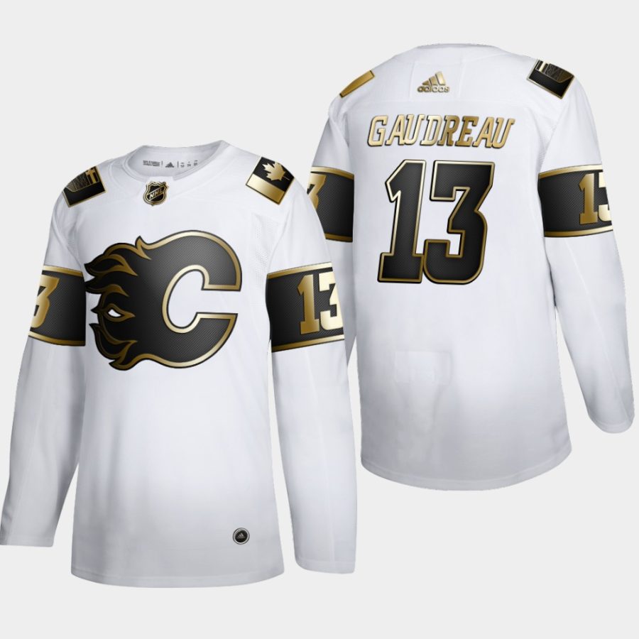 johnny gaudreau flames white nhl golden edition authentic jersey