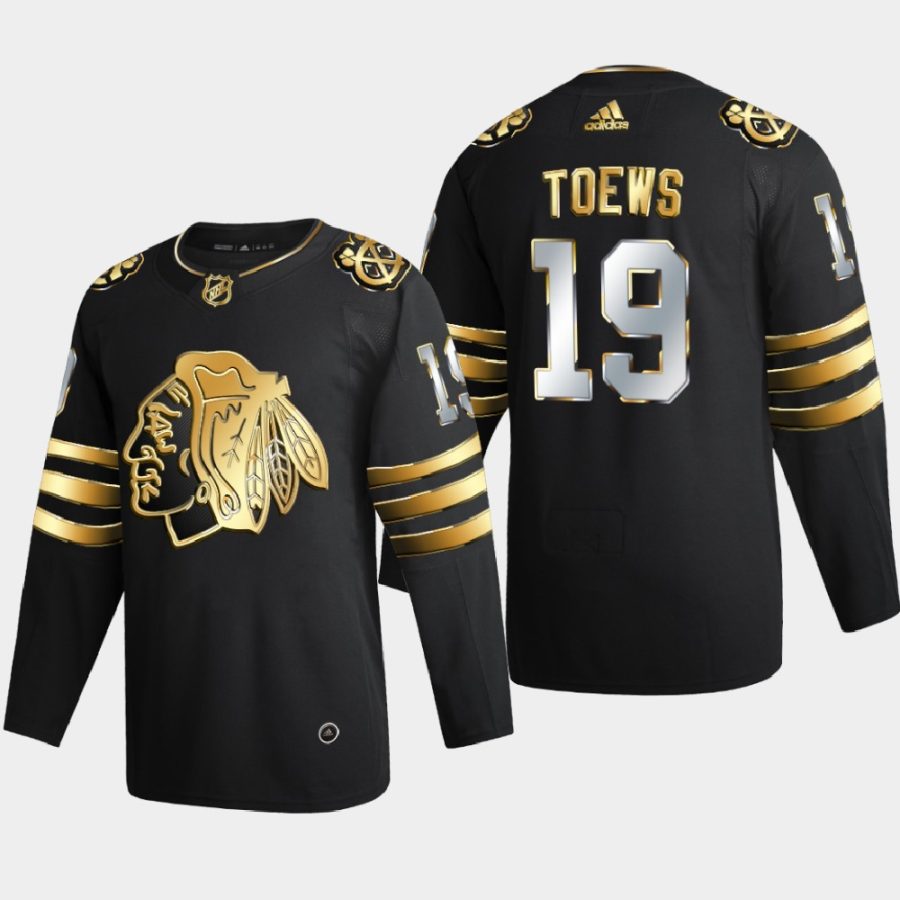 jonathan toews blackhawks black authentic golden limited edition jersey