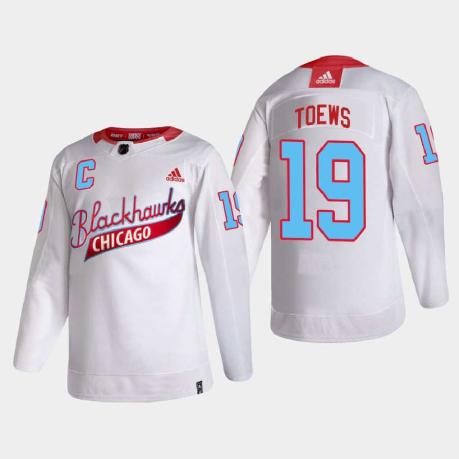 jonathan toews blackhawks white one community night jersey