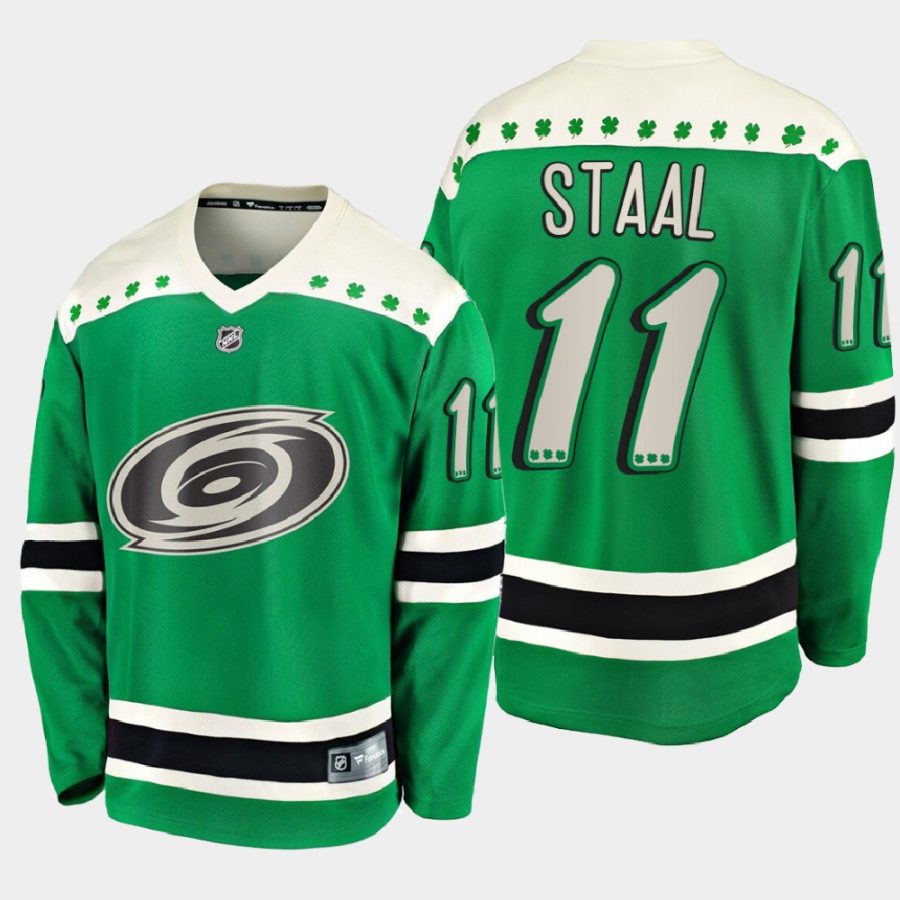 jordan staal hurricanes green 2021 st. patricks day jersey