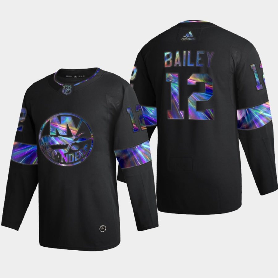 josh bailey islanders black iridescent holographic authentic jersey