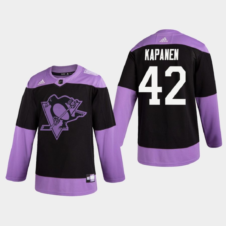 kasperi kapanen penguins black 2020 hockey fights cancer practice jersey