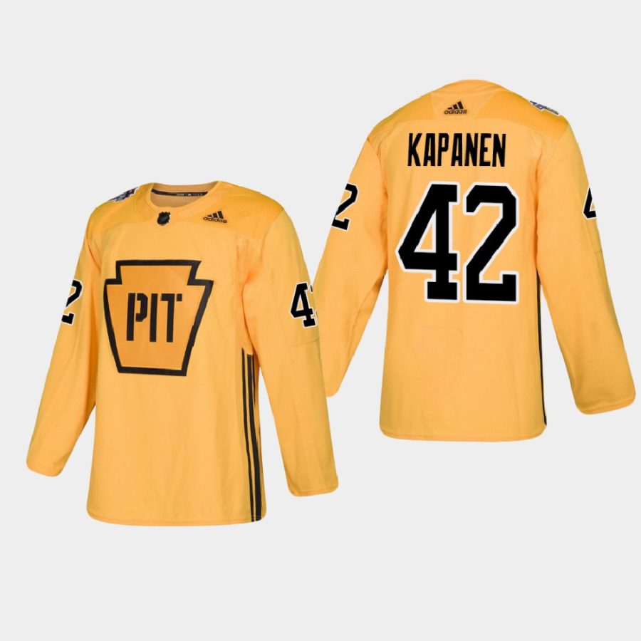 kasperi kapanen penguins gold practice authentic jersey