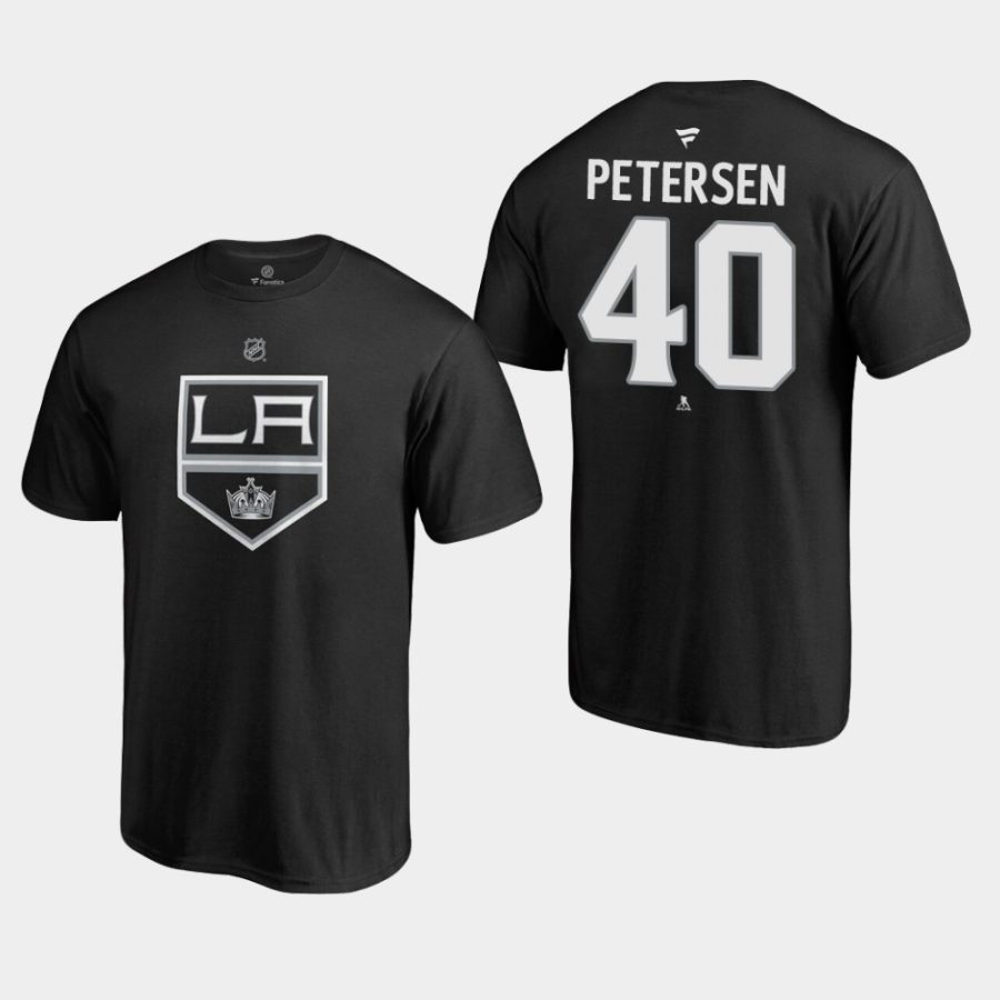 kings cal petersen black authentic stack t shirt