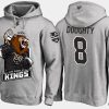 kings drew doughty cartoon team color grey hoodie