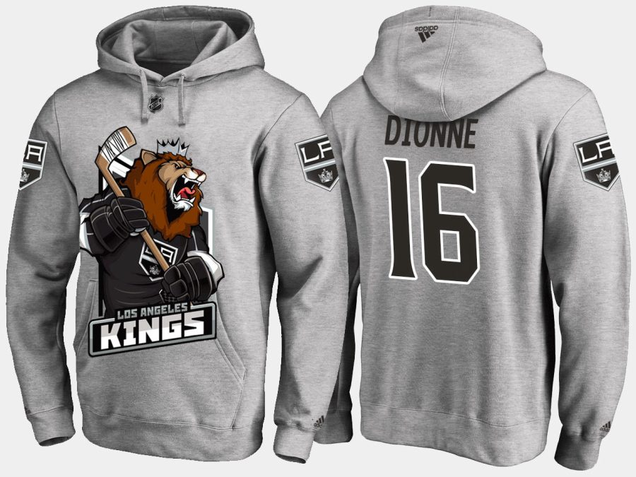 kings retiredmarcel dionne cartoon team color grey hoodie