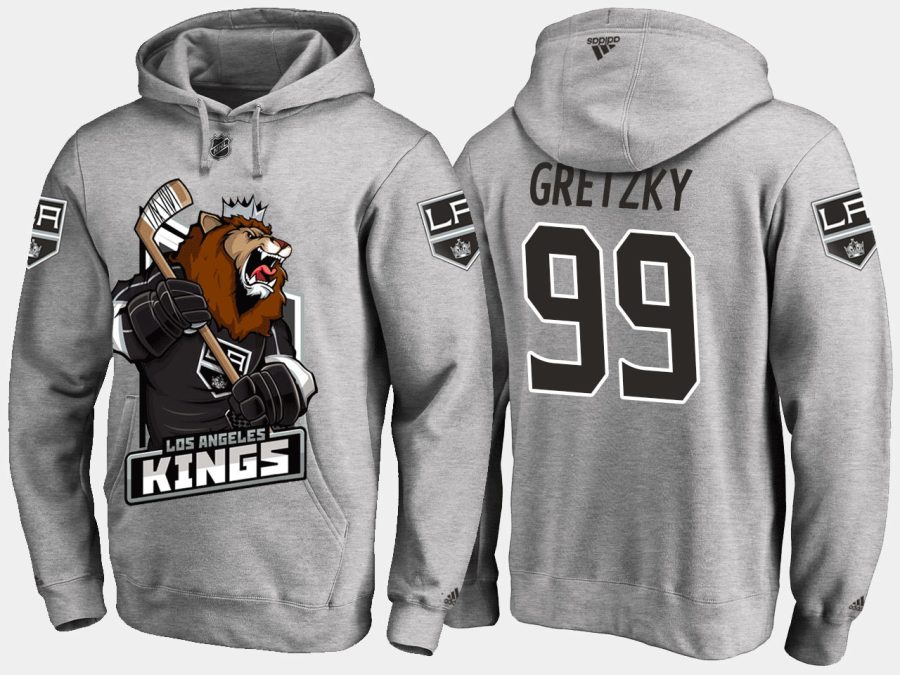 kings retiredwayne gretzky cartoon team color grey hoodie