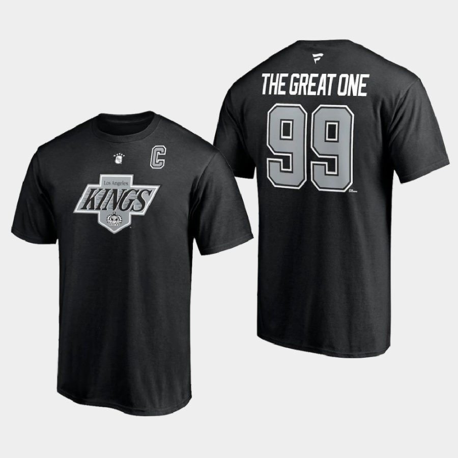 kings wayne gretzky black retired player nickname t shirt