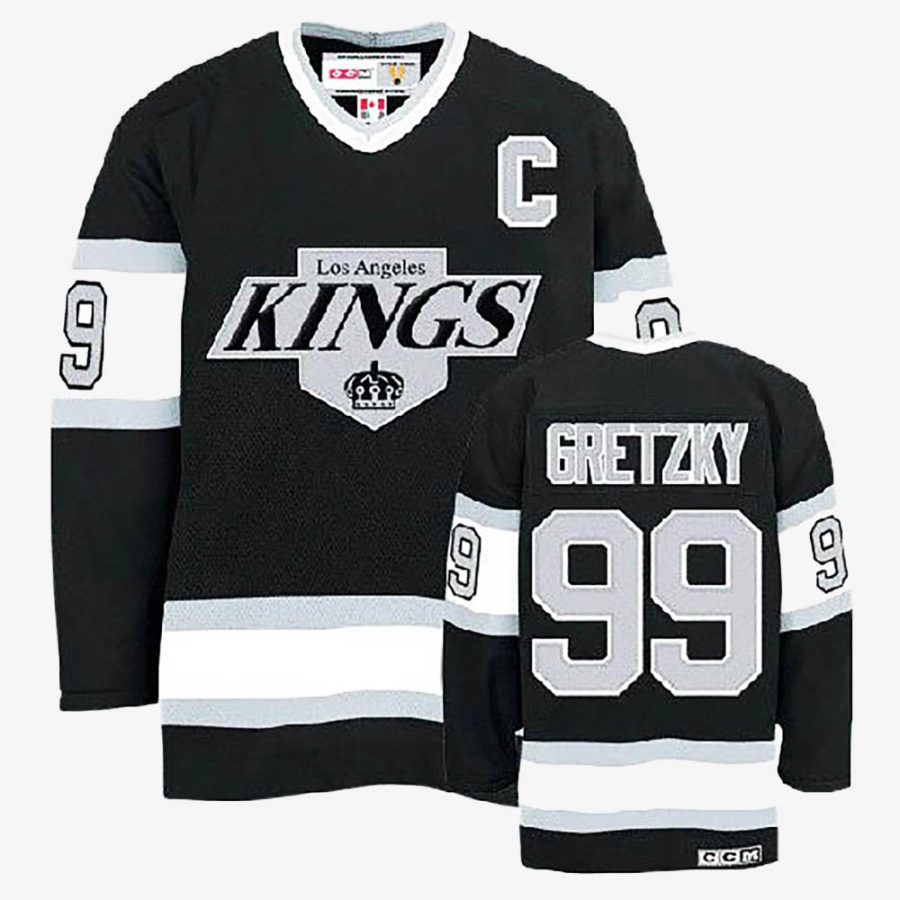 kings wayne gretzky black youth throwback jersey