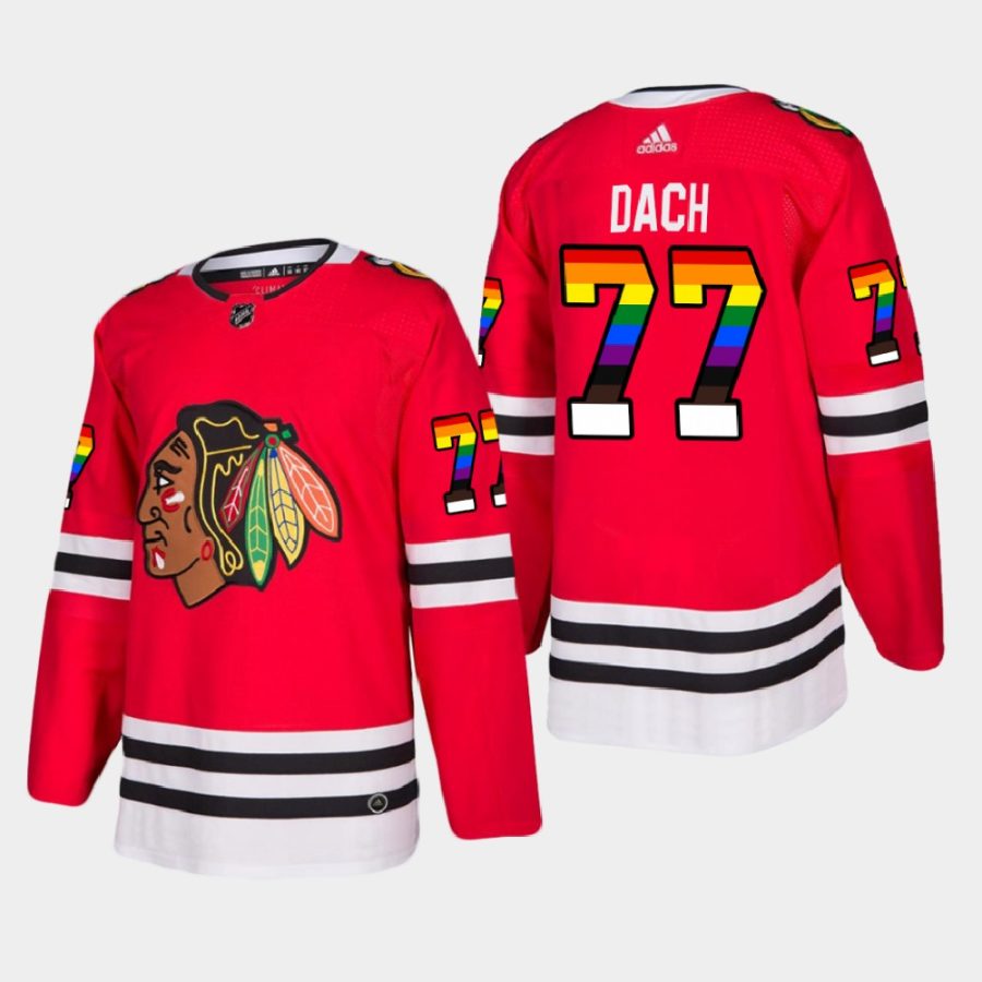 kirby dach blackhawks red 2021 pride night lgbtq jersey