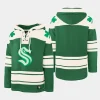 kraken kelly green 2024 st. patricks day superior lacer pullover hoodie