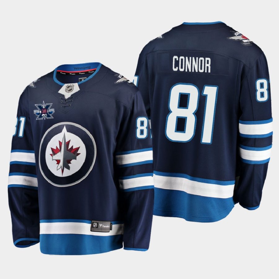 kyle connor jets navy 10th anniversary home jersey