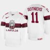 latvia hockey kristaps sotnieks 2022 iihf world championship home jersey white