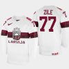 latvia hockey kristaps zile 2022 iihf world championship home jersey white