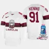 latvia hockey ronalds kenins 2023 iihf world championship home jersey white