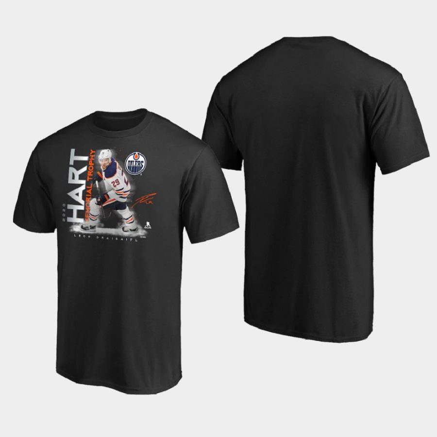 leon draisaitl oilers black 2020 hart trophy winner t shirt