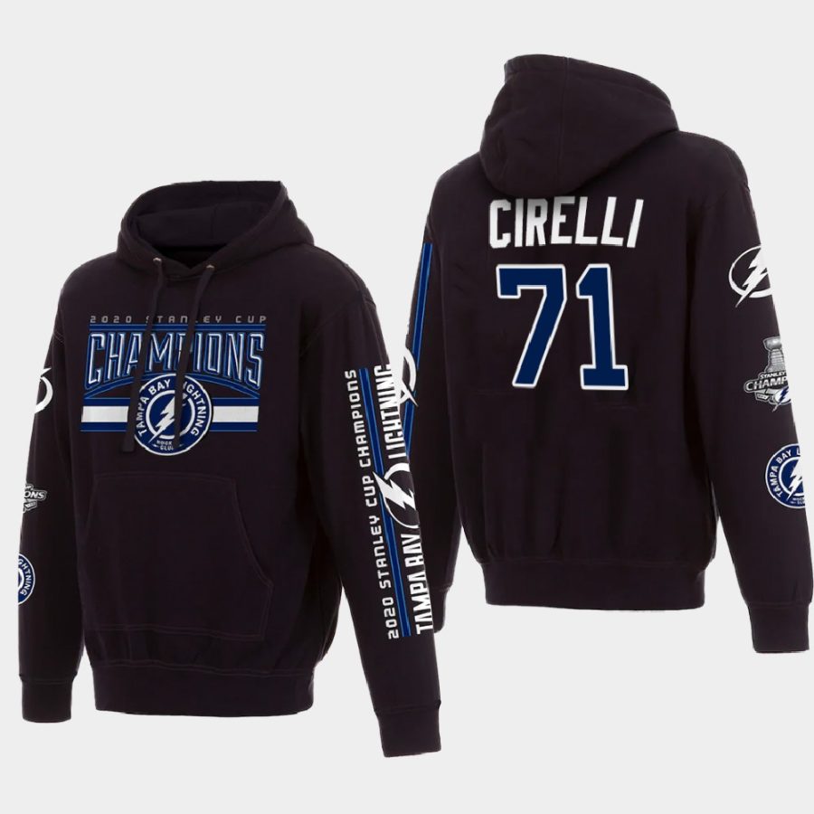 lightning anthony cirelli black 2time stanley cup champions pullover hoodie