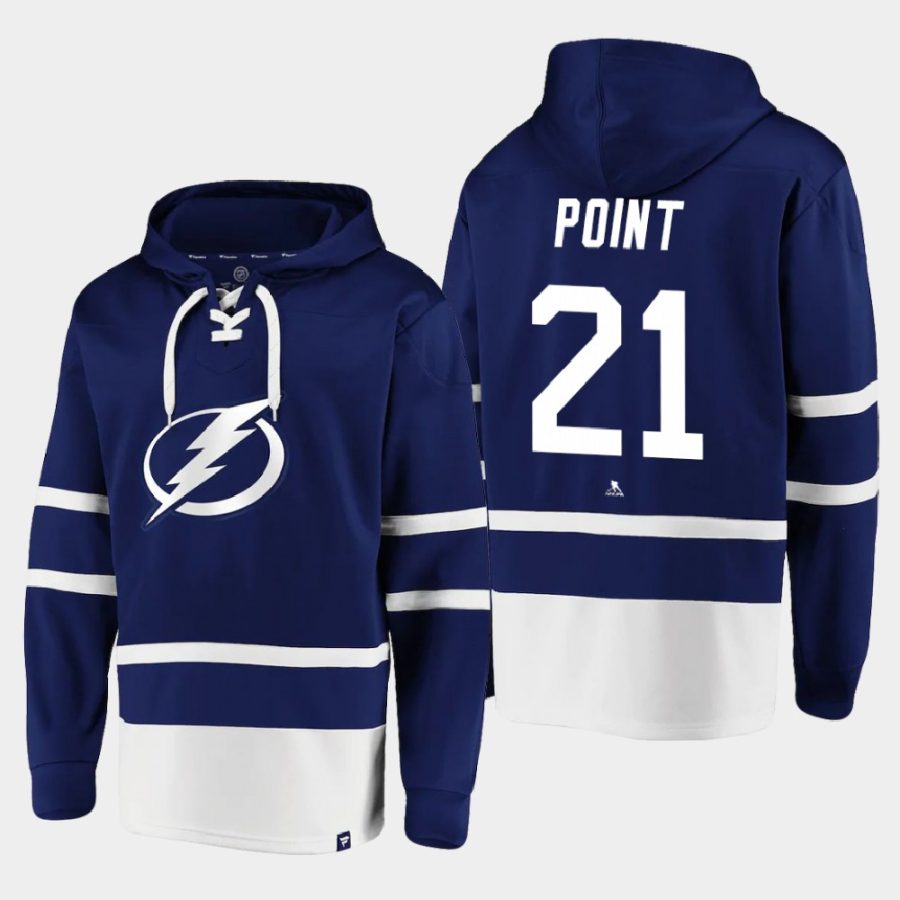 lightning brayden point blue dasher player lace up hoodie