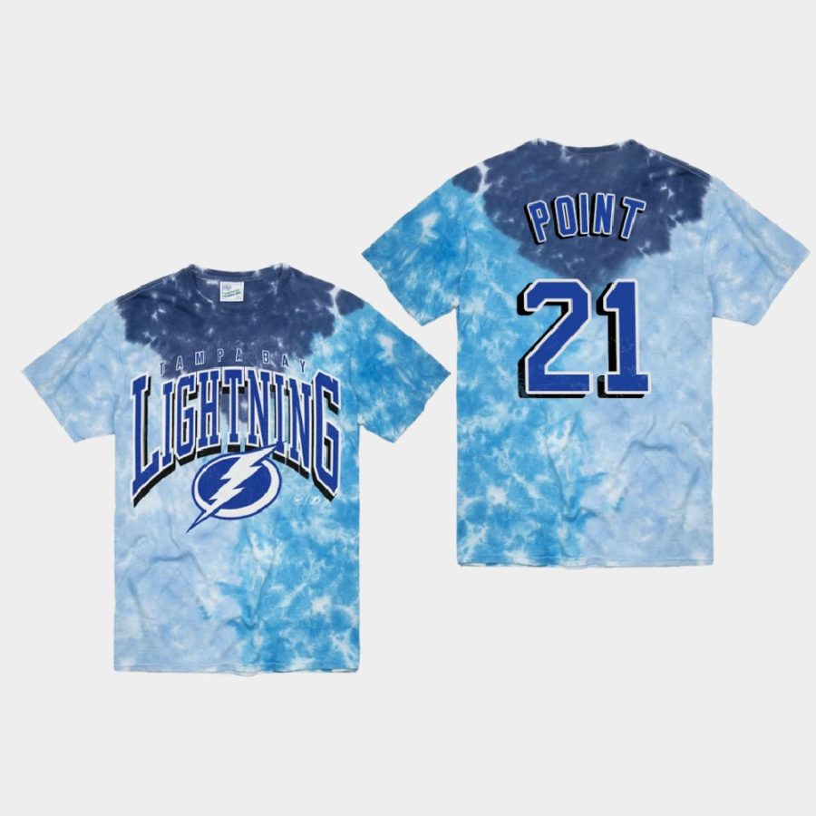 lightning brayden point blue vintage tubular retro tie dye t shirt