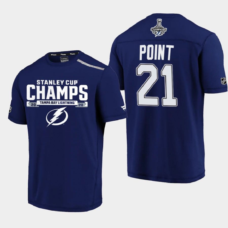 lightning brayden point navy 2020 stanley cup champs trophy logo t shirt