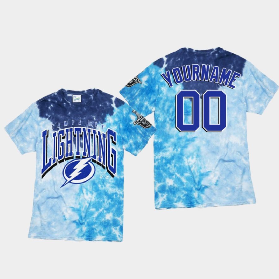 lightning custom blue vintage tubular retro tie dye t shirt