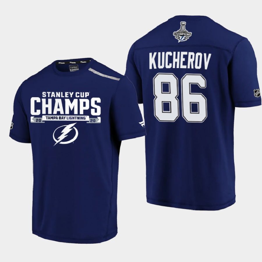 lightning nikita kucherov navy 2020 stanley cup champs trophy logo t shirt