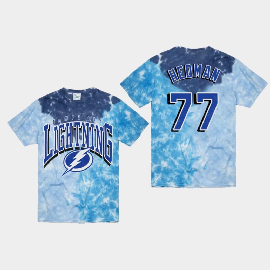 lightning victor hedman blue vintage tubular retro tie dye t shirt