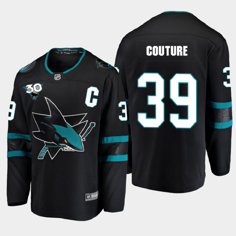 logan couture sharks black alternate commemorate 30th anniversary jersey