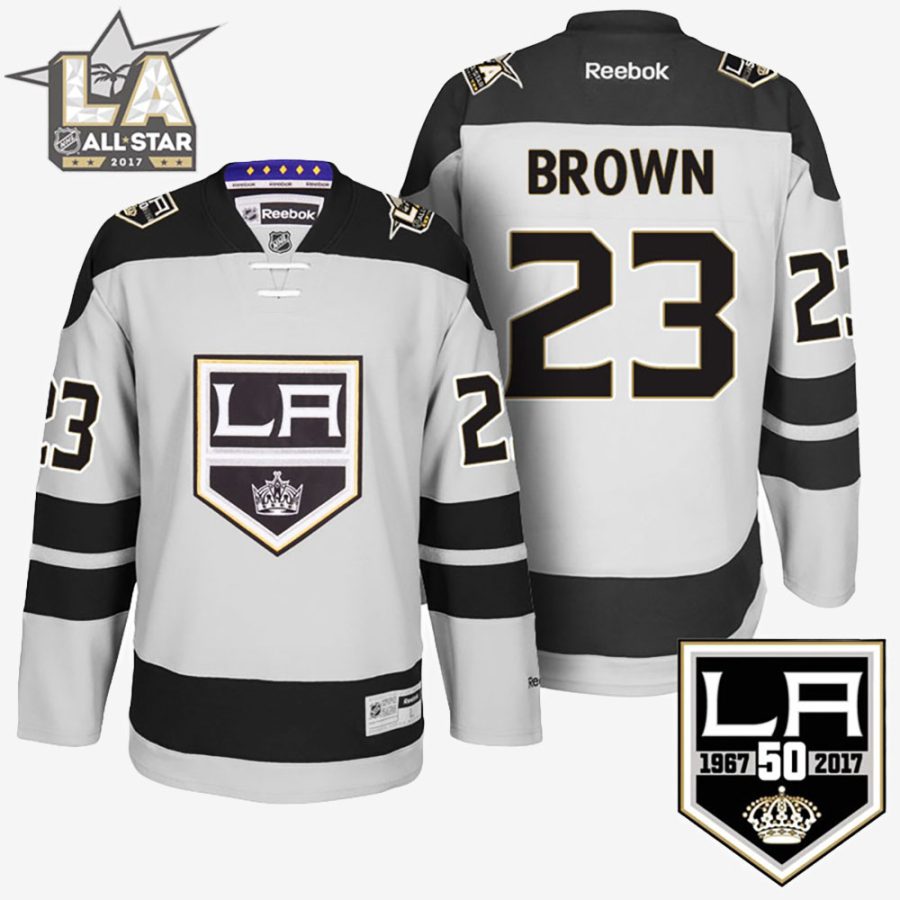 los angeles kings 23 dustin brown gray 50th anniversary jersey