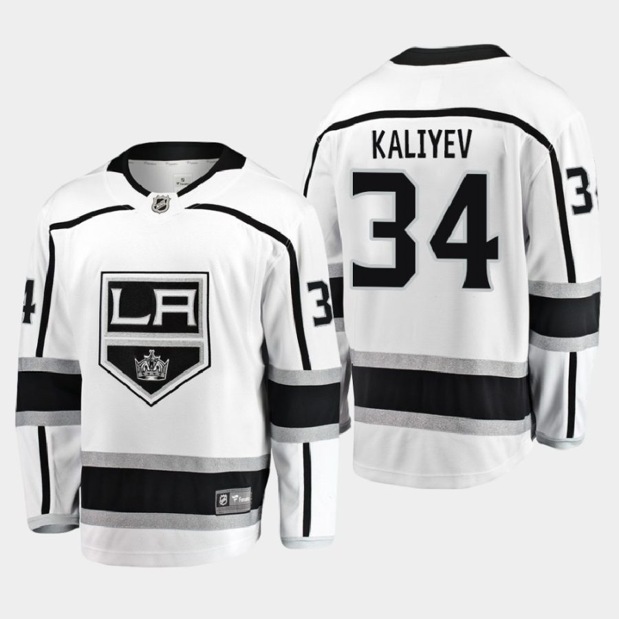 los angeles kings arthur kaliyev away 2020 21 breakaway player jersey white