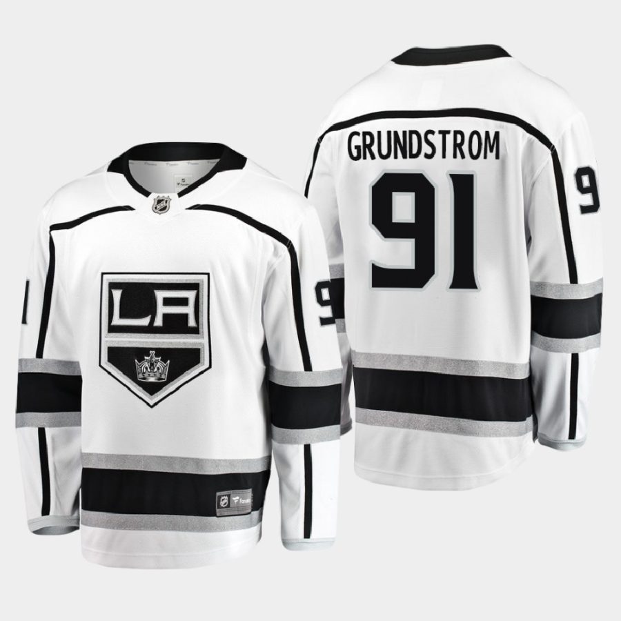 los angeles kings carl grundstrom away 2020 21 breakaway player jersey white