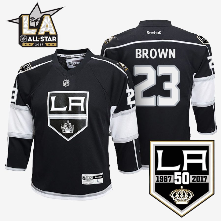 los angeles kings dustin brown black youth home jersey