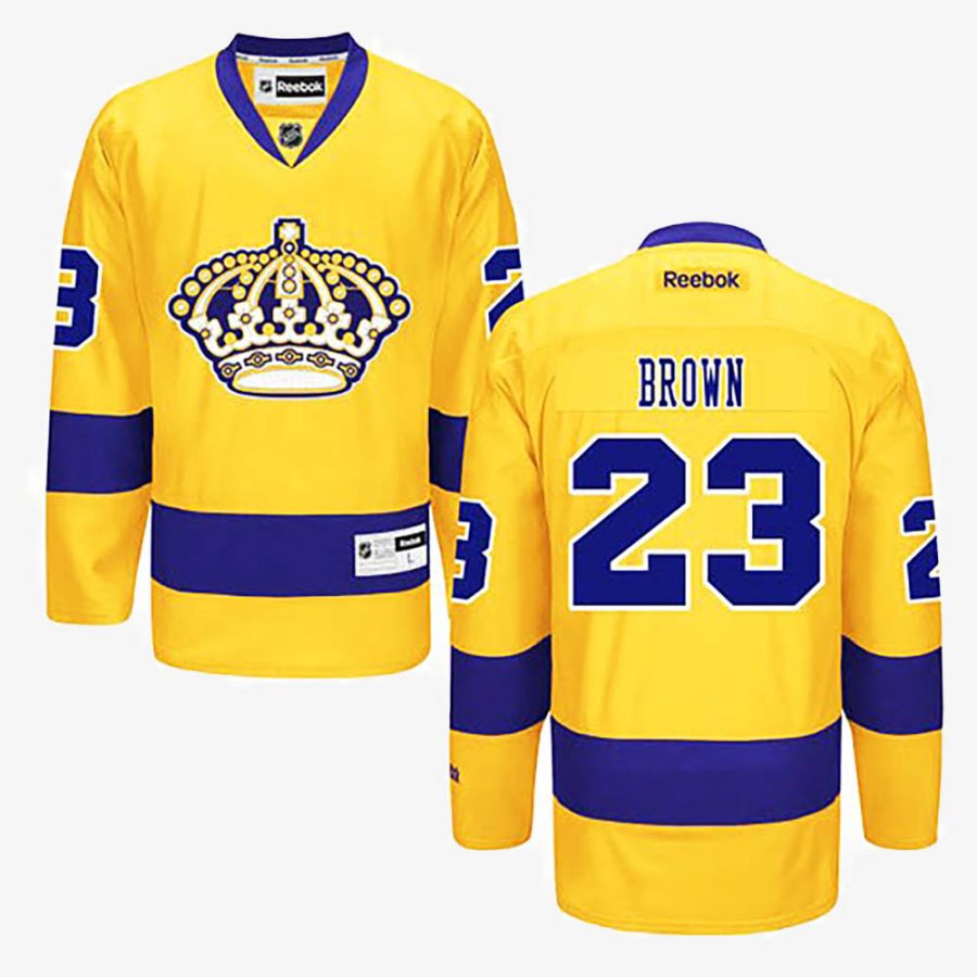 los angeles kings dustin brown gold third jersey