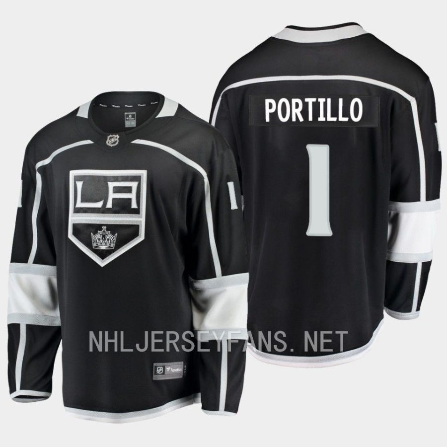 los angeles kings erik portillo home breakaway player jersey black