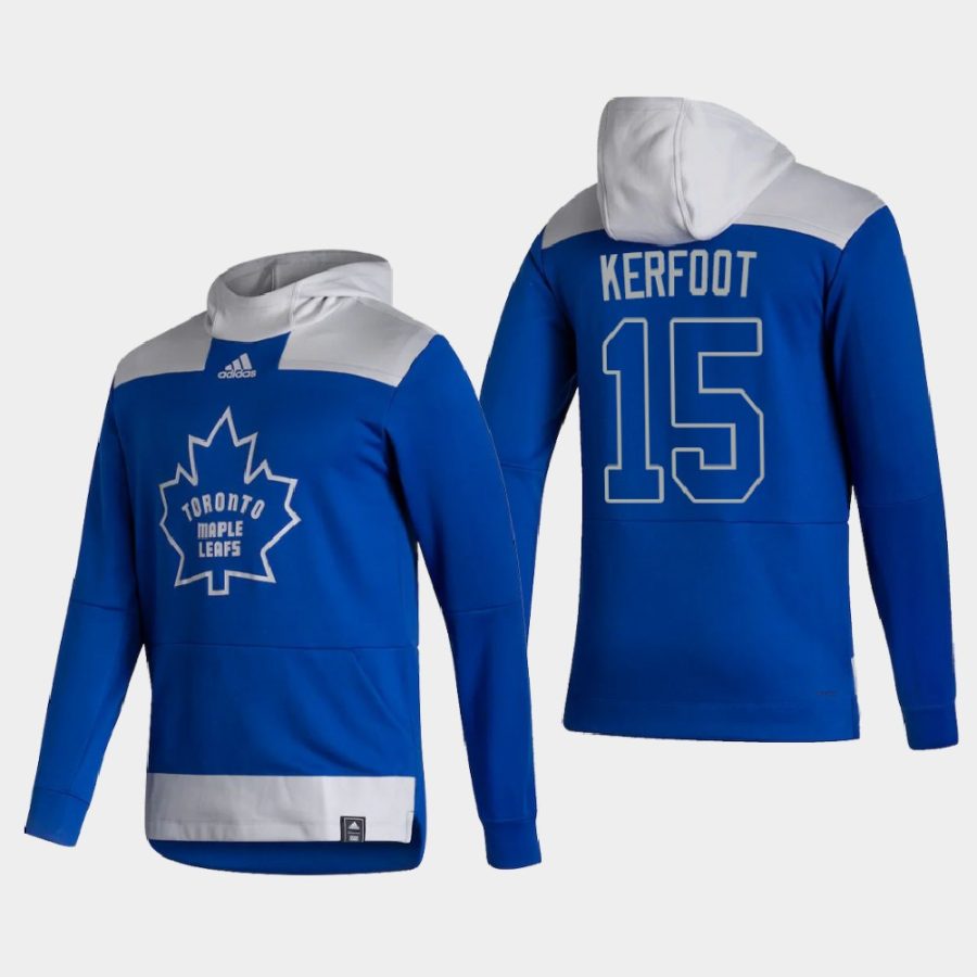 maple leafs alexander kerfoot blue 2021 reverse retro authentic pullover hoodie