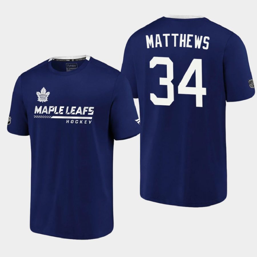 maple leafs auston matthews blue 2020 21 locker room performance authentic pro t shirt