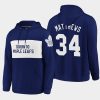 maple leafs auston matthews blue classics faux cashmere pullover hoodie