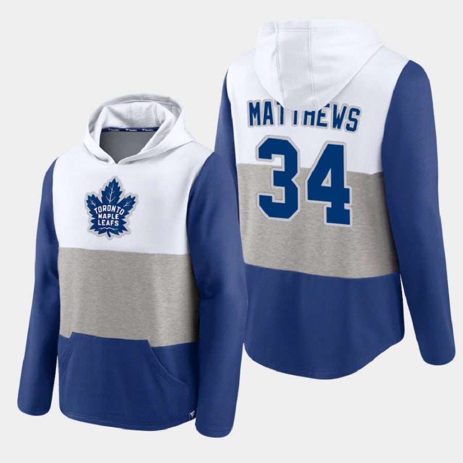 maple leafs auston matthews white prep colorblock hoodie