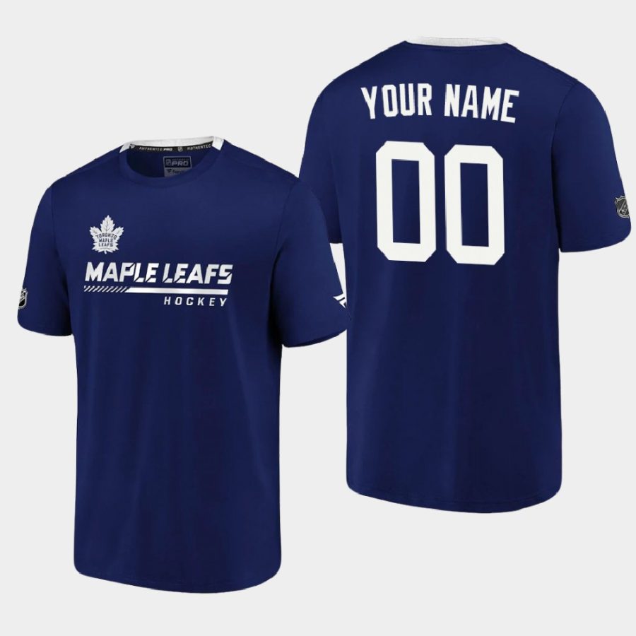 maple leafs custom blue 2020 21 locker room performance authentic pro t shirt