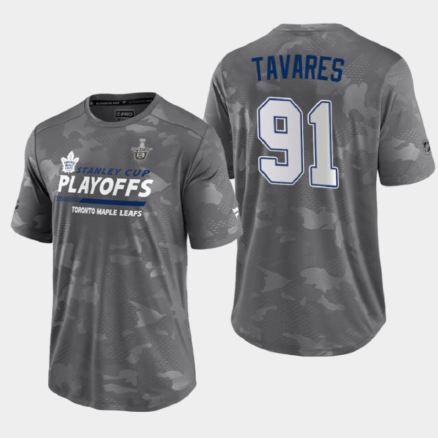 maple leafs john tavares gray 2021 stanley cup playoffs authentic pro tee