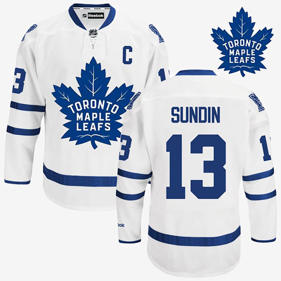 maple leafs mats sundin new logo white away captain jersey