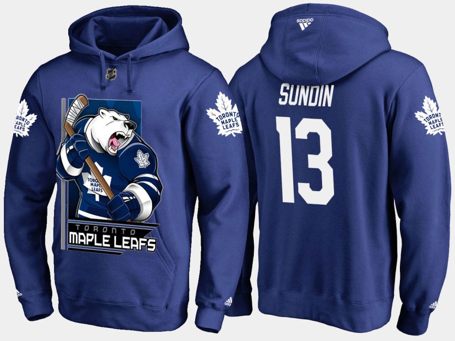 maple leafs retiredmats sundin cartoon team color royal hoodie