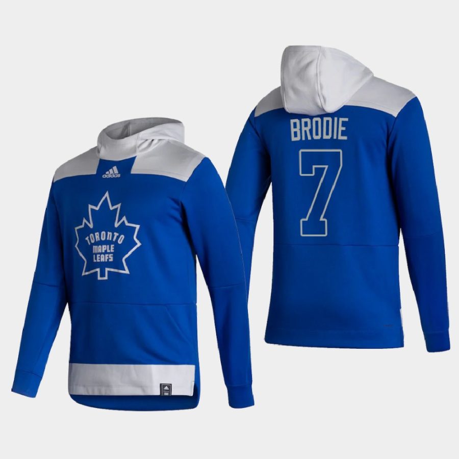 maple leafs t. j. brodie blue 2021 reverse retro authentic pullover hoodie