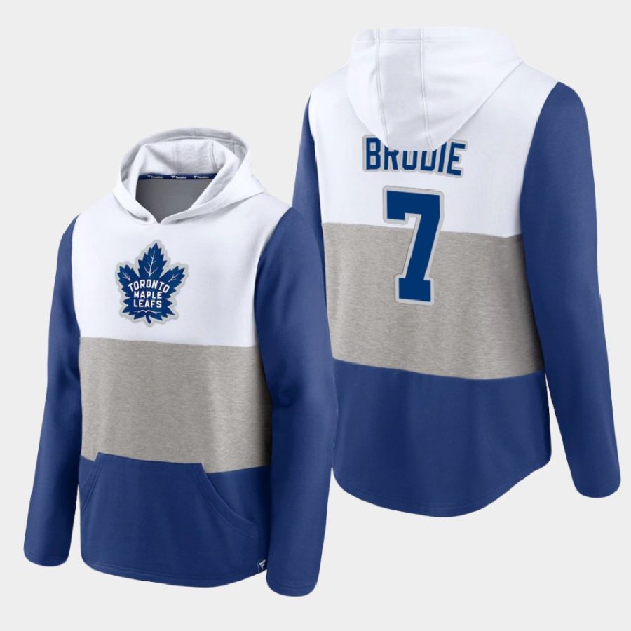 maple leafs t.j. brodie white prep colorblock hoodie