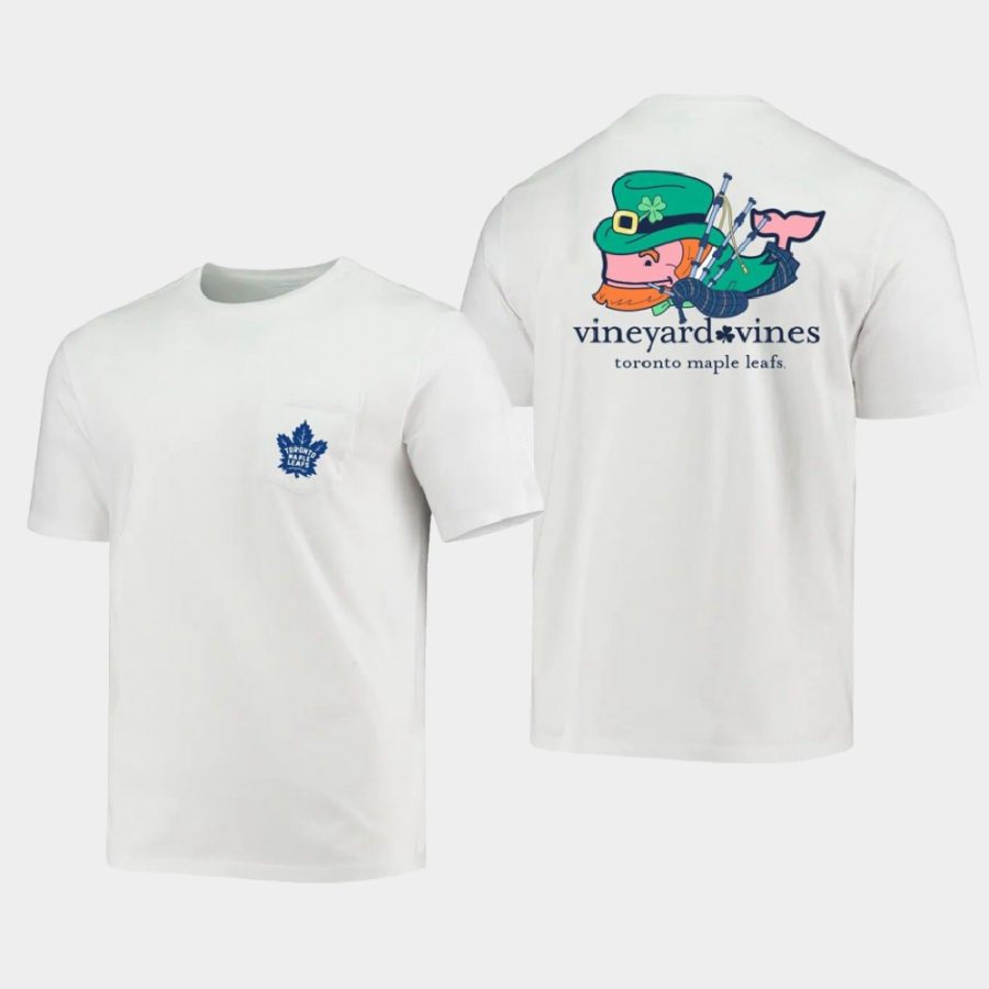 maple leafs white 2021 st. patricks day vineyard vines t shirt