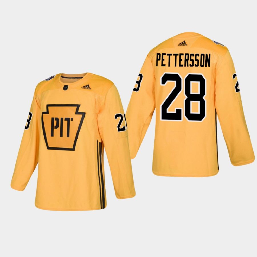 marcus pettersson penguins gold practice authentic jersey