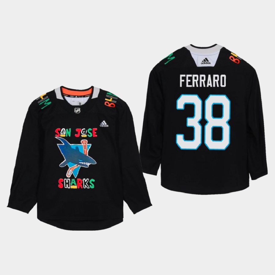 mario ferraro sharks black black history month jersey