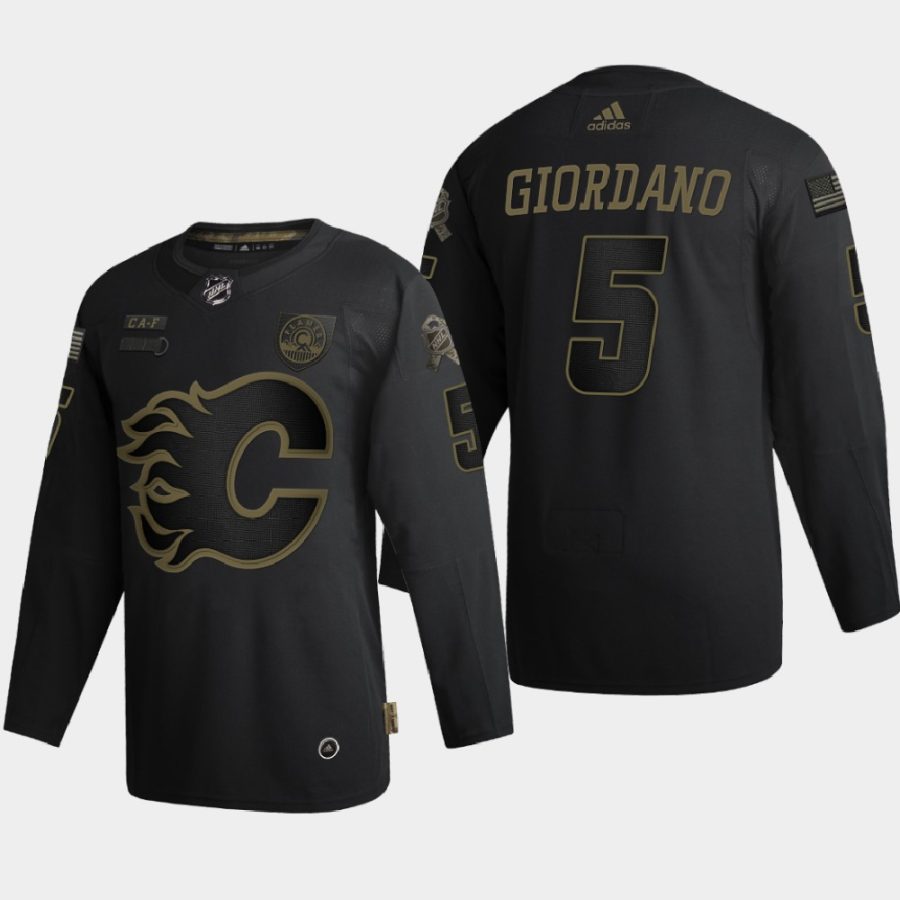 mark giordano flames black 2020 veterans day authentic jersey