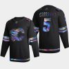 mark giordano flames black iridescent holographic collection authentic jersey