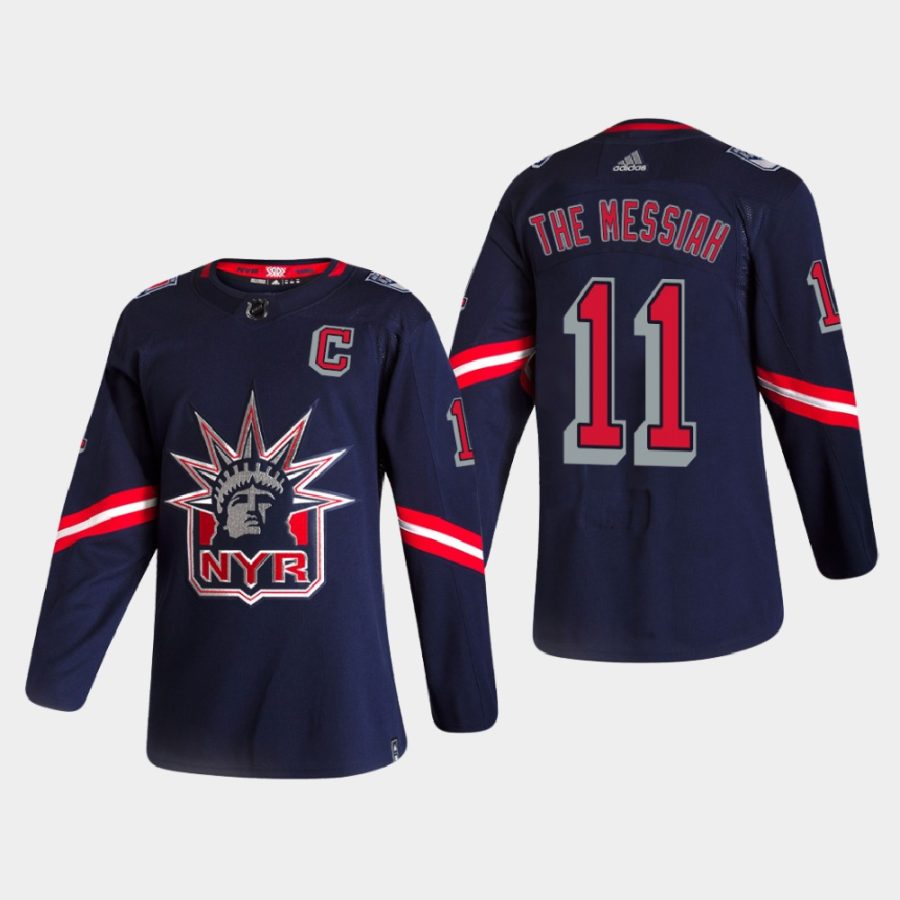 mark messier rangers navy retired player nikename authentic special edition jersey